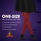 Black and Red Tights - Striped Nylon Stretch Pantyhose Stocking Accessories for Every Day Attire and Costumes for Teens and Children
